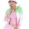 JUICY COUTURE PINK PETAL OMBRE VELOUR TRACK TOP