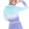 JUICY COUTURE AQUA OMBRE VELOUR TRACK TOP