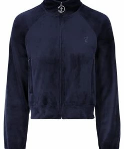 JUICY COUTURE TRACKSUITS NIGHT SKY BLUE VELOUR DIAMANTE TRACKTOP