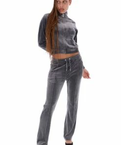 JUICY COUTURE TOP HAT VELOUR DIAMANTE TRACKSUIT BOTTOM