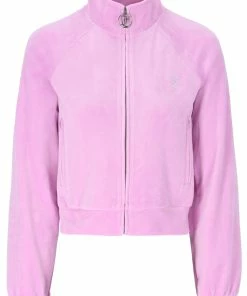 JUICY COUTURE ORCHID PINK VELOUR DIAMANTE TRACKTOP