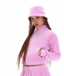 JUICY COUTURE ORCHID PINK VELOUR DIAMANTE TRACKTOP