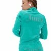 JUICY COUTURE GREEN VELOUR DIAMANTE TRACKTOP TRACKSUITS