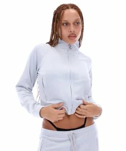 JUICY COUTURE GREY VELOUR DIAMANTE TRACKTOP TRACKSUITS