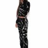 JUICY COUTURE TRACKSUITS BLACK TIE DYE LUXE VELOUR DIAMANTE TRACKSUIT BOTTOM