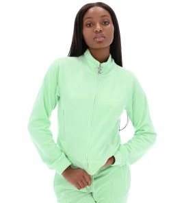 JUICY COUTURE SPRING SUMMER'22 COLLECTION MINT VELOUR DIAMANTE TRACKTOP