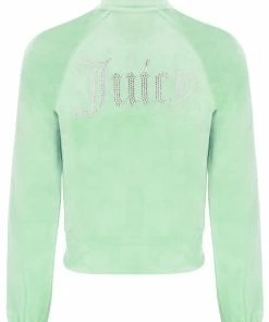 JUICY COUTURE SPRING SUMMER'22 COLLECTION MINT VELOUR DIAMANTE TRACKTOP