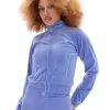 JUICY COUTURE BAJA BLUE VELOUR DIAMANTE TRACKTOP