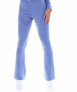 JUICY COUTURE BAJA BLUE VELOUR DIAMANTE FLARED PANTS