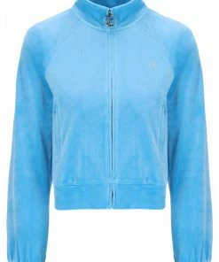 JUICY COUTURE AQUA VELOUR DIAMANTE TRACKTOP SPRING SUMMER '22 COLLECTION