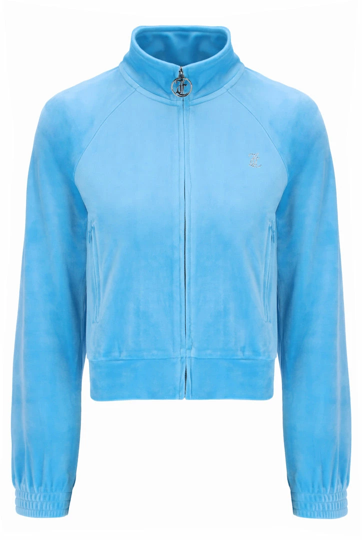 JUICY COUTURE AQUA VELOUR DIAMANTE TRACKTOP SPRING SUMMER '22 COLLECTION