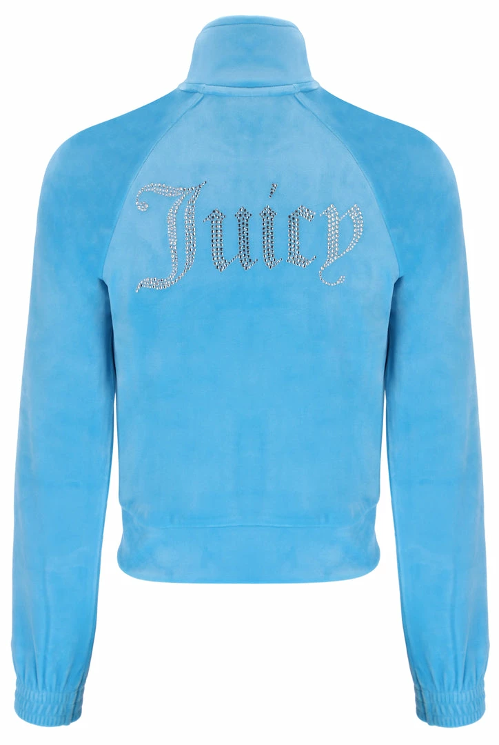 JUICY COUTURE AQUA VELOUR DIAMANTE TRACKTOP SPRING SUMMER '22 COLLECTION
