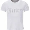 JUICY COUTURE GREY VELOUR DIAMANTE FITTED TEE