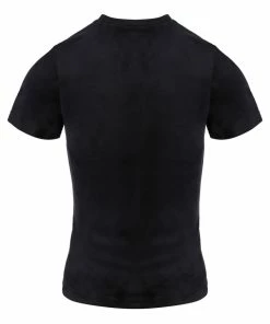 JUICY COUTURE TOPS BLACK VELOUR DIAMANTE FITTED TEE