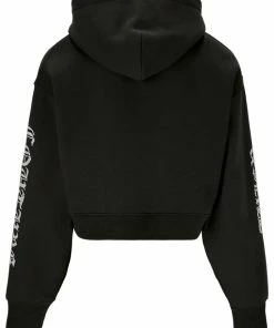 JUICY COUTURE BLACK CAPITAL DIAMANTE CROPPED HOODIE SPRING SUMMER'22 COLLECTION