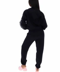 JUICY COUTURE SPRING SUMMER'22 COLLECTION BLACK CAPITAL DIAMANTE GRAPHIC JOGGERS