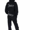 JUICY COUTURE BLACK DIAMANTE BOYFRIEND CROPPED HOODIE TRACKSUITS