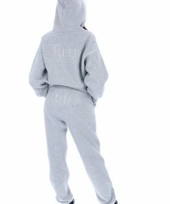 JUICY COUTURE SILVER MARL DIAMANTE BOYFRIEND JOGGERS