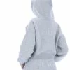 JUICY COUTURE SILVER MARL DIAMANTE BOYFRIEND CROPPED HOODIE TRACKSUITS