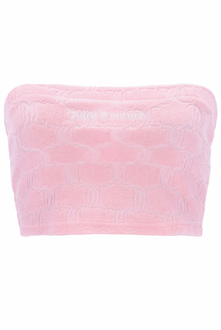 JUICY COUTURE ALMOND BLOSSOM JACQUARD TERRY TOWELLING BANDEAU