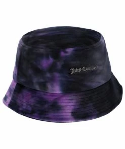 JUICY COUTURE ACCESSORIES PURPLE TIE DYE VELOUR BUCKET HAT