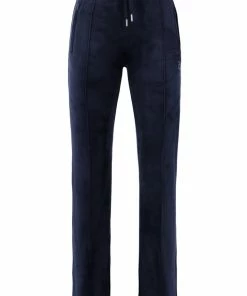 JUICY COUTURE TRACKSUITS NIGHT SKY BLUE VELOUR DIAMANTE TRACKSUIT BOTTOM