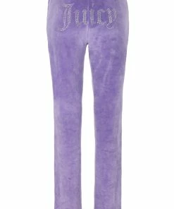 JUICY COUTURE TRACKSUITS LILAC ACID WASH DIAMANTE TRACKSUIT BOTTOMS