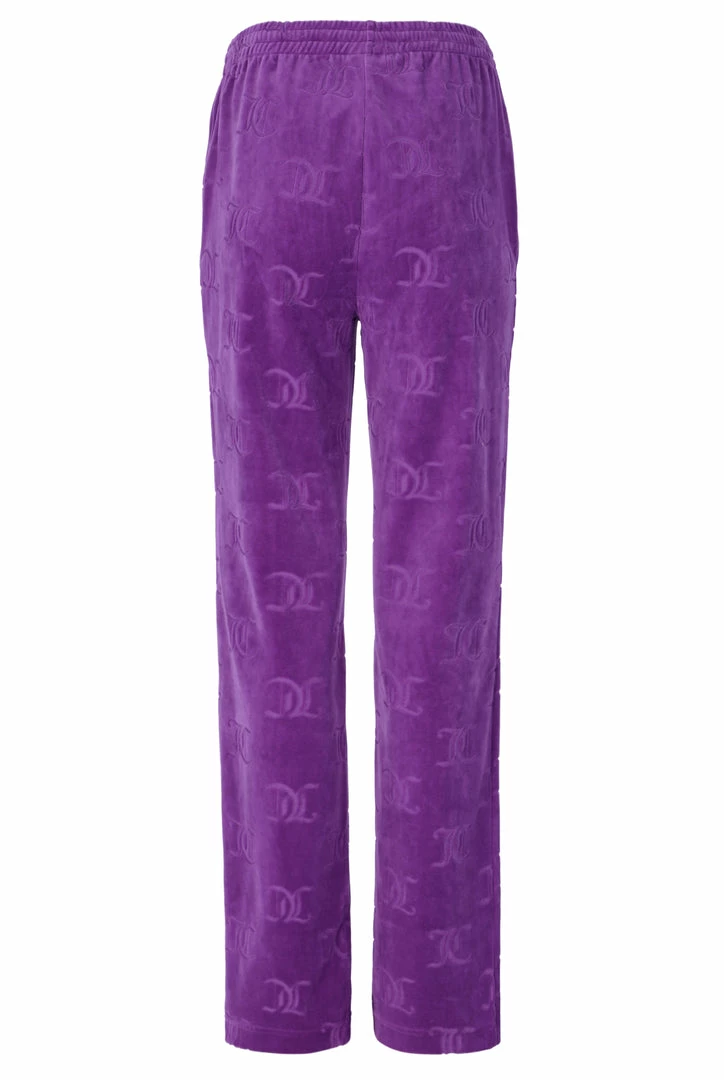 JUICY COUTURE TRACKSUITS PURPLE MONOGRAM VELOUR TRACKSUIT BOTTOMS