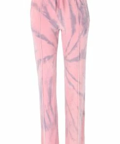 JUICY COUTURE PINK TIE DYE LUXE VELOUR DIAMANTE TRACKSUIT BOTTOM TRACKSUITS