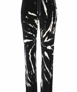 JUICY COUTURE TRACKSUITS BLACK TIE DYE LUXE VELOUR DIAMANTE TRACKSUIT BOTTOM