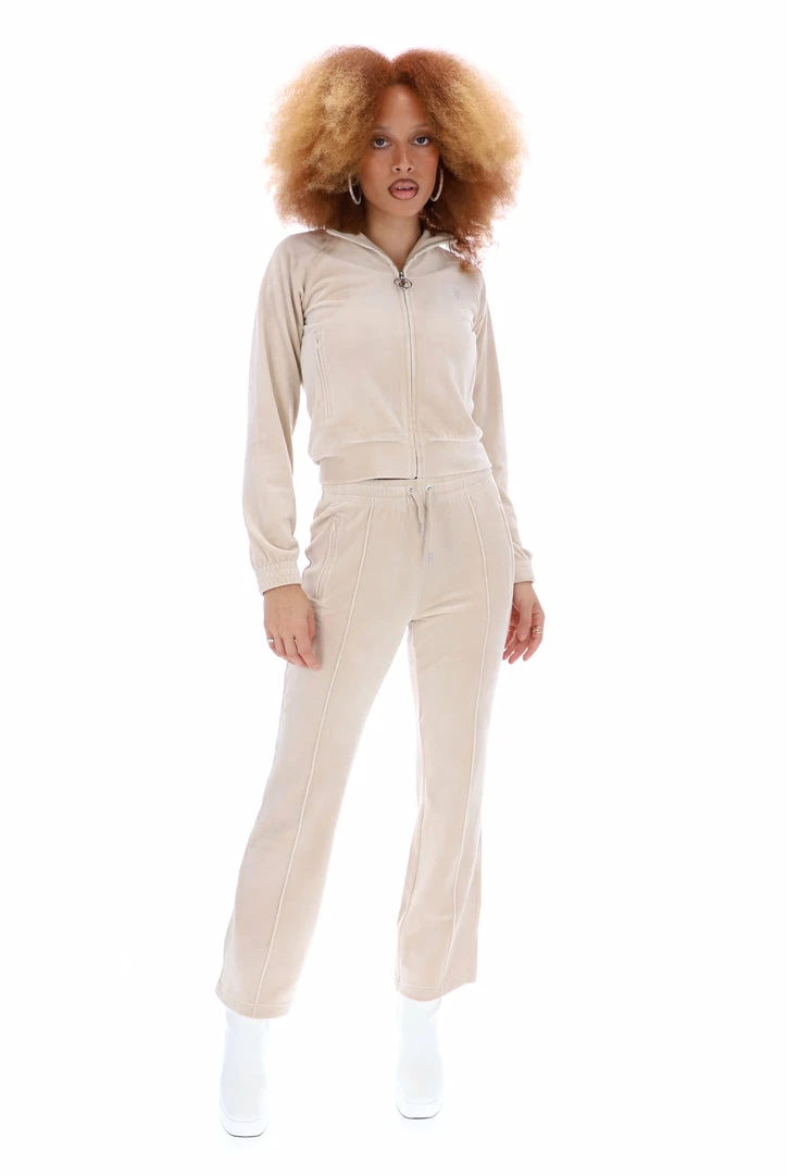 JUICY COUTURE SPRING SUMMER '22 COLLECTION BRAZILIAN SAND VELOUR DIAMANTE TRACKSUIT BOTTOM