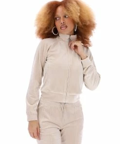 JUICY COUTURE BRAZILIAN SAND VELOUR DIAMANTE TRACKTOP