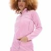 JUICY COUTURE SPRING SUMMER '22 COLLECTION PINK PETAL VELOUR DIAMANTE TRACKTOP