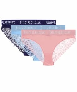 JUICY COUTURE 3 PACK LACE TRIM BRIEFS