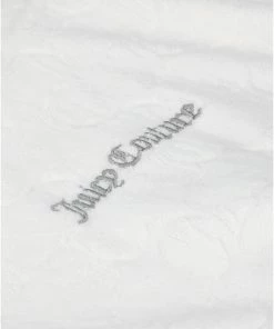 JUICY COUTURE TRACKSUITS WHITE MONOGRAM JACQUARD TERRY TOWELLING HOODIE