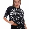 JUICY COUTURE BLACK UNISEX TIE DYE T-SHIRT TOPS
