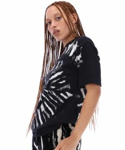 JUICY COUTURE BLACK UNISEX TIE DYE T-SHIRT TOPS