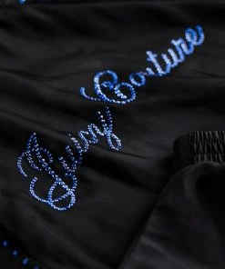 JUICY COUTURE TRACKSUITS BLACK DIAMANTE LIGHTWEIGHT TRACK SHORTS