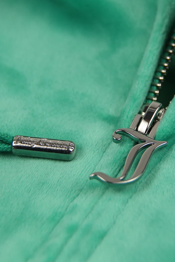JUICY COUTURE SPRING SUMMER '22 COLLECTION GUMDROP GREEN CLASSIC VELOUR ROBERTSON HOODIE