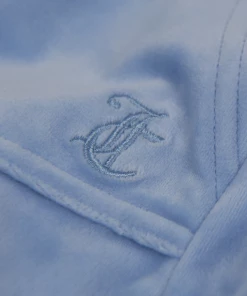 JUICY COUTURE SPRING SUMMER'22 COLLECTION POWDER BLUE CLASSIC VELOUR TRACK SHORT