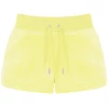 JUICY COUTURE YELLOW PEAR CLASSIC VELOUR TRACK SHORT SPRING SUMMER '22 COLLECTION
