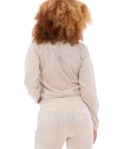 JUICY COUTURE BRAZILIAN SAND VELOUR DIAMANTE TRACKTOP