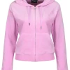 JUICY COUTURE ORCHID LUXE VELOUR ROBERTSON HOODIE TRACKSUITS