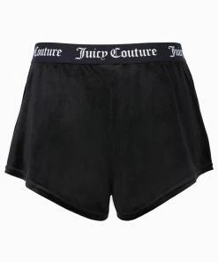 JUICY COUTURE BOTTOMS BLACK VELVET LOUNGE FLARED SHORTS