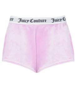 JUICY COUTURE LOUNGEWEAR ORCHID PINK VELVET LOUNGE FLARED SHORTS
