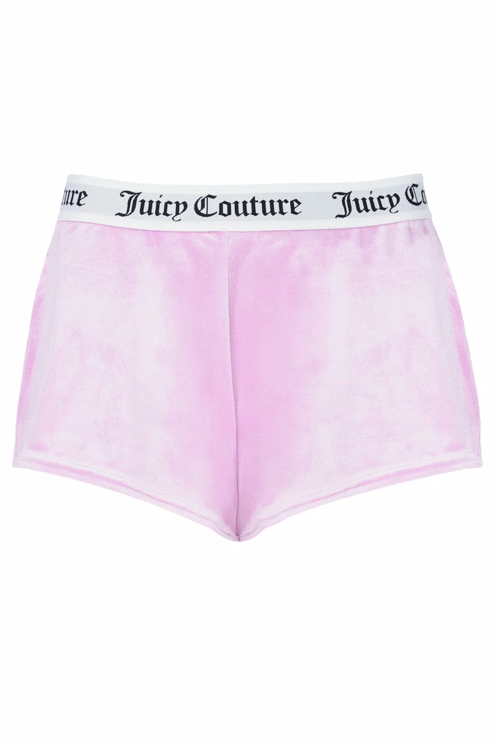 JUICY COUTURE LOUNGEWEAR ORCHID PINK VELVET LOUNGE FLARED SHORTS