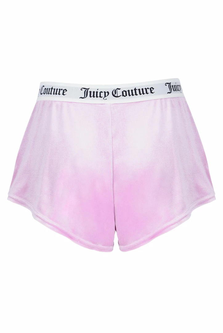 JUICY COUTURE LOUNGEWEAR ORCHID PINK VELVET LOUNGE FLARED SHORTS