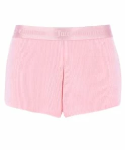 JUICY COUTURE ALMOND BLOSSOM RIBBED VELOUR FLARED SHORTS