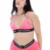 JUICY COUTURE FLURO PINK VELVET LOUNGE TRIANGLE BRA