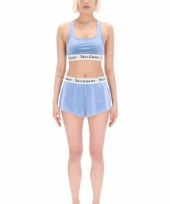 JUICY COUTURE DELLA ROBIA VELVET LOUNGE FLARED SHORTS BOTTOMS